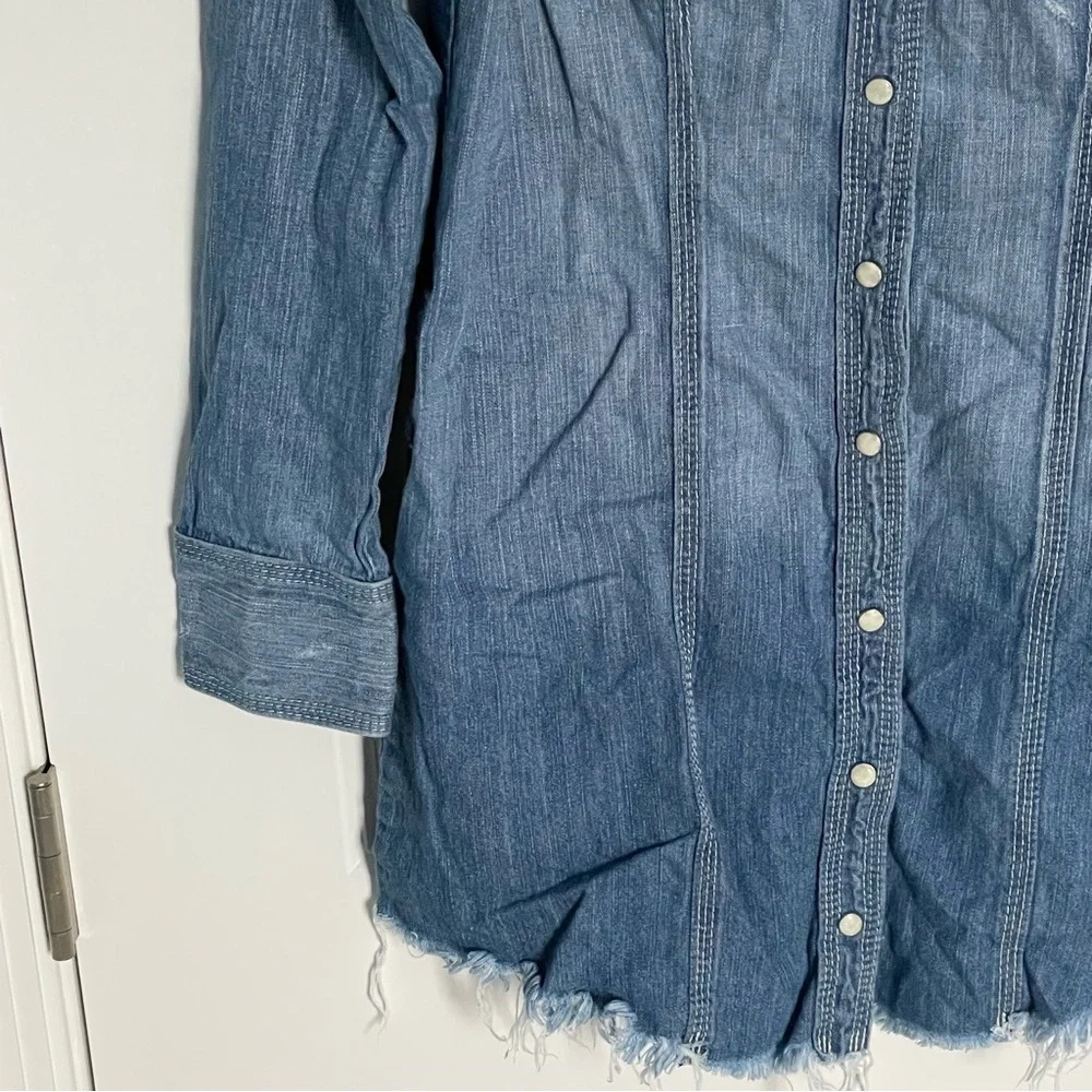 True Religion Rocky western denim chambray shirt Dress 29120 - Picture 5 of 14